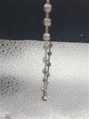 STERLING SILVER ANKLET BRACELET W/ SMALL FLAT ROUND POLISHED LINK
